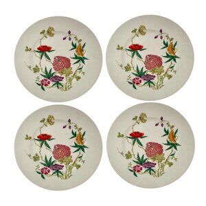 Plate Limoges 11” Wide Set of 4 Floral Design Vintage French Collectibles China